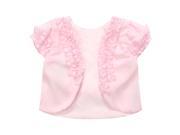 Richie House Girls Pink Top with Ruffled Trim and Pearl Accents RH0937 7 8