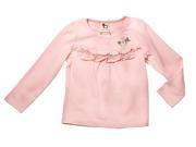 Richie House Girls Peach Top with Lace Accents and Embroidered Flowers RH0294 1 2