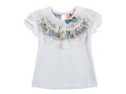 Richie House Girls Shirt with Lace and Bow Accent RH0275 1 2