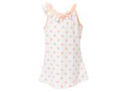 Richie House Girls Peach Polka Dotted Top with Lace Shoulder RH0277 3 4