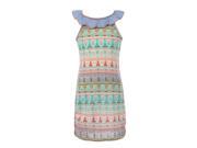 Richie House Girls Nation Patterned Dress with Ruffled Collar RH0975 A 4 5