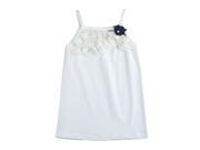 Richie House Girls White Tanktop with Lace and Bow Accent RH0304 A 2 3