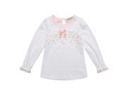 Richie House Girls Scattered Blossoms with Pink Bow Top RH0278 B 3 4