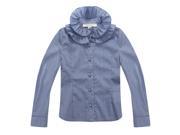 Richie House Girls Periwinkle Blouse with Ruffled Collar RH0645 C 2 3
