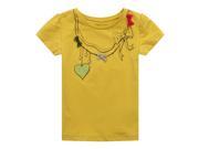 Richie House Girls Yellow Tee with Styled Necklace and Bows RH0659 C 2 3