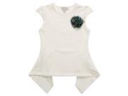 Richie House Girls White Top with Contrast Ruff RH0665 B 1 2
