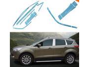 Forti USA Full Window Trim Exterior Decoration Strips For US Ford Kuga Escape 2013 2014 2015 14 Pcs set Silver color
