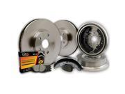 Max DR936743 Front Premium Rotors w Ceramic Pads and Rear Premium OE Drums w Shoes Combo Brake Kit