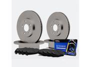 Max TA088643 Front Rear OE Blank Replacement Rotors and Carbon Metallic Pads Combo Brake Kit