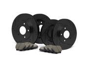 Max KT090983 [ELITE SERIES] Front Rear Performance Slotted Cross Drilled Rotors and Ceramic Pads Combo Brake Kit