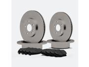 Max TA079343 Front Rear OE Blank Replacement Rotors and Carbon Metallic Pads Combo Brake Kit