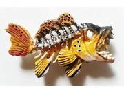 Painted ~ Premium Leaping Brown Trout Skeleton Fish ~ Lapel Pin Brooch ~ FP120PRC
