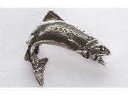 Pewter ~ Rainbow Trout Leaping Right ~ Lapel Pin Brooch ~ F004