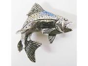 Pewter ~ Premium Rainbow Trout Leaping Right ~ Lapel Pin Brooch ~ F004PR