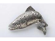 Pewter ~ Brook Trout Leaping ~ Lapel Pin Brooch ~ F007