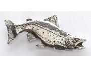 Pewter ~ Brook Trout Curved ~ Lapel Pin Brooch ~ F007A