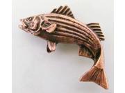 Copper ~ Striped Bass Jumping ~ Lapel Pin Brooch ~ SC049