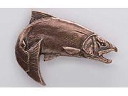 Copper ~ Chinook Salmon Leaping ~ Lapel Pin Brooch ~ FC043