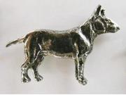 Pewter ~ Full Body Bull Terrier ~ Lapel Pin Brooch ~ D340F