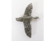Pewter ~ Green~Winged Teal Flying ~ Lapel Pin Brooch ~ B012