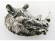 Pewter ~ Premium Rhinoceros Head ~ Lapel Pin Brooch ~ M104PR