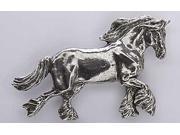 Pewter ~ Clydesdale Full Body ~ Brown ~ Lapel Pin Brooch ~ M130