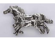 Pewter ~ Mare With Colt ~ Lapel Pin Brooch ~ M134