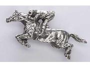 Pewter ~ Horse Jumping With Rider ~ Lapel Pin Brooch ~ M136