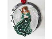 Painted ~ Angel Green ~ Holiday Ornament ~ AP101ORB