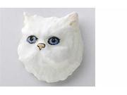 Painted ~ Persian Cat White ~ Lapel Pin Brooch ~ CP006B