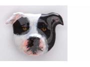 Painted ~ American Bulldog ~ White Black ~ Lapel Pin Brooch ~ DP006A