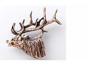 Copper ~ Elk Head Bugling Large ~ Lapel Pin Brooch ~ MC001