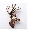 Copper ~ Whitetail Deer Head 3 4 View ~ Lapel Pin Brooch ~ MC008