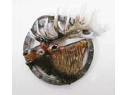 Painted ~ Elk Head Bugling Large ~ Holiday Ornament ~ MP001OR