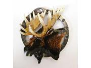Painted ~ Moose Head ~ Holiday Ornament ~ MP016OR