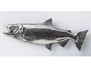 Pewter ~ Chinook Salmon Ocean Large ~ Lapel Pin Brooch ~ F040