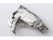 Pewter ~ Chinook Salmon Leaping ~ Lapel Pin Brooch ~ F043