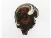 Painted ~ Buffalo Head ~ Lapel Pin Brooch ~ MP030
