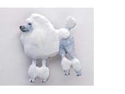 Painted ~ Full Body Standard Poodle ~ White ~ Lapel Pin Brooch ~ DP442BF