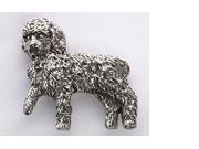 Pewter ~ Full Body Toy Poodle ~ Lapel Pin Brooch ~ D444F