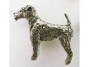 Pewter ~ Full Body Wire Fox Terrier ~ Lapel Pin Brooch ~ D484F