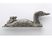 Pewter ~ Loon With Chicks ~ Lapel Pin Brooch ~ B084