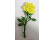 Painted ~ Rose With Stem Yellow ~ Lapel Pin Brooch ~ AP139B