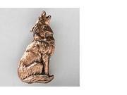 Copper ~ Wolf Howling ~ Lapel Pin Brooch ~ MC042