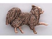Copper ~ Full Body Long Haired Chihuahua ~ Lapel Pin Brooch ~ DC350F