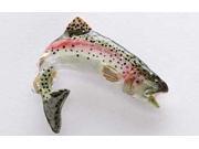 Painted ~ Rainbow Trout Leaping Right ~ Lapel Pin Brooch ~ FP004