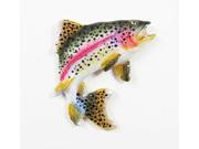Painted ~ Premiu Rainbow Trout Leaping Right ~ Lapel Pin Brooch ~ FP004PR
