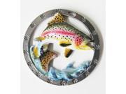 Painted ~ Rainbow Trout Leaping Right With Water ~ Holiday Ornament ~ FP004WOR