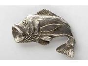 Pewter ~ Peacock Bass Leaping ~ Lapel Pin Brooch ~ F095