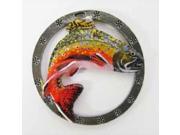 Painted ~ Brook Trout Leaping Right ~ Holiday Ornament ~ FP007OR
